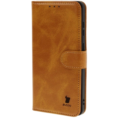 Etui z klapką Bizon Case Pocket do Galaxy S25 Edge, brązowe