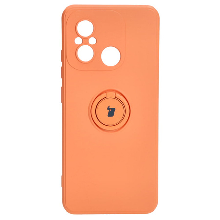 Etui Bizon Case Silicone Ring Sq do Xiaomi Redmi 12C, pomarańczowe