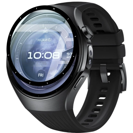 Szkło hybrydowe Bizon Glass Watch Edge Hybrid dla Huawei Watch 5 46 mm, czarne