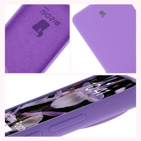 Silikonowe etui Bizon Soft Case do Xiaomi POCO F7 Pro, fioletowe