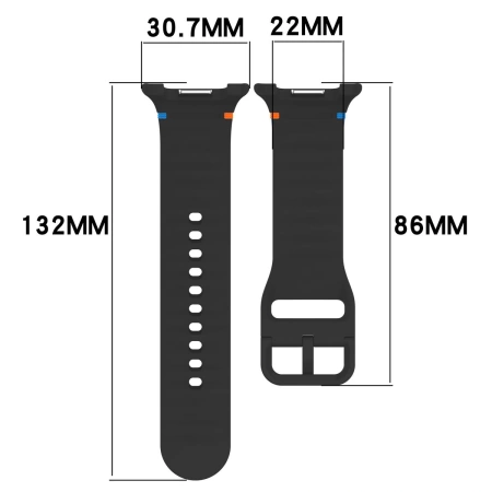 Silikonowy pasek Bizon Strap Watch Silicone G do Galaxy Watch 8 40 mm / 44 mm / 8 Classic 46 mm, czarny