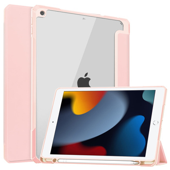 Etui Bizon Case Tab Clear Matt do iPad 9 10.2 2021 / iPad 8 2020/ iPad 10.2 2019, jasnoróżowe