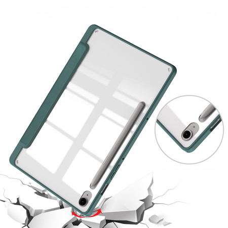 Etui Bizon Case Tab Clear Matt do Galaxy Tab S10 Lite / S10 FE / S9 / S9 FE, ciemnozielone