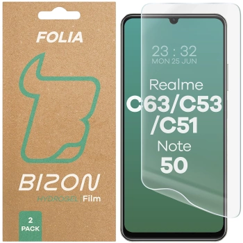 Folia hydrożelowa na ekran Bizon Glass Hydrogel Front Duo do Realme C63 / C53 / C51 / Note 50, 2 sztuki