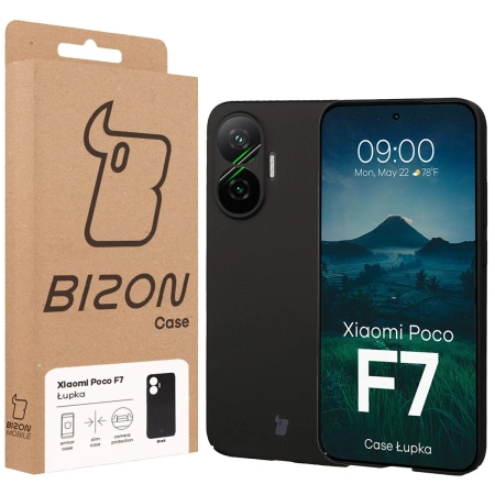 Etui Bizon Case Łupka do Xiaomi POCO F7, czarne