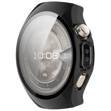 Etui ze szkłem do zegarka Bizon Case+Glass Watch do Huawei Watch 5 42 mm, czarne