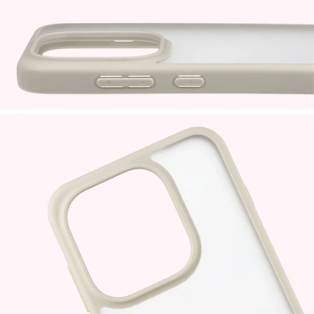 Etui Bizon Case Angelo do Oppo Find X9, półprzezroczyste z beżową ramką