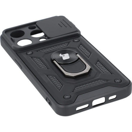 Etui Bizon Case CamShield Ring do iPhone 14 Pro, czarne
