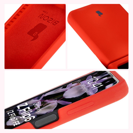 Silikonowe etui Bizon Soft Case do Galaxy Z Flip7 FE / Z Flip6, czerwone