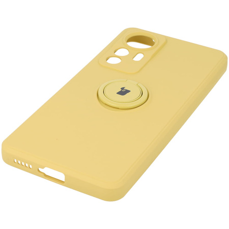Etui Bizon Case Silicone Ring do Xiaomi 12T/12T Pro, żółte