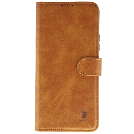 Etui z klapką Bizon Case Pocket do Xiaomi Redmi 15 4G / 5G, brązowe