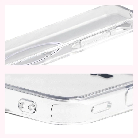 Etui z pierścieniem magnetycznym Bizon Case CrystalO do Galaxy A17 5G, przezroczyste