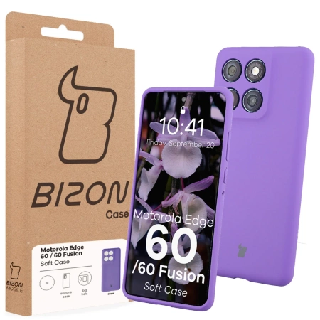 Silikonowe etui Bizon Soft Case do Motorola Edge 60 Fusion / 60, fioletowe