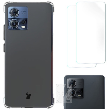 Etui + 2x folia + obiektyw Bizon Case Clear Pack do Motorola Moto Edge 30 Fusion, przezroczyste