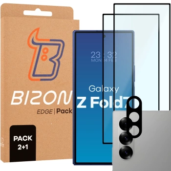 2x Szkło + szybka na aparat Bizon Edge Pack do Galaxy Z Fold7