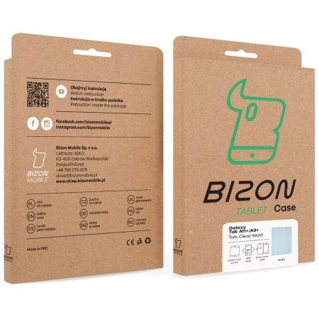 Etui z klapką Bizon Case Tab Clear Matt do Galaxy Tab A11 Plus / A9 Plus, błękitne