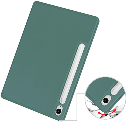 Etui Bizon Case Tab Lizard do Galaxy Tab S10 Lite / S10 FE / S9 / S9 FE, ciemnozielone