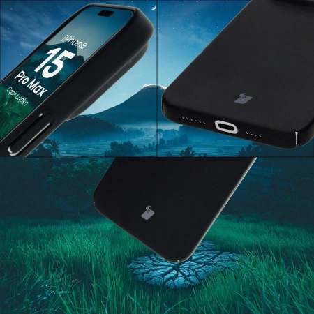 Etui Bizon Case Łupka do iPhone 15 Pro Max, czarne