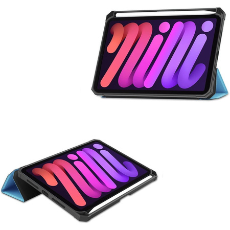Etui Bizon Case Tab Lizard do iPad Mini 7 2024 / iPad Mini 6 2021, błękitne