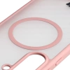 Etui z pierścieniem magnetycznym Bizon Case MatteO do Galaxy S25 FE, przydymione-jasnoróżowe