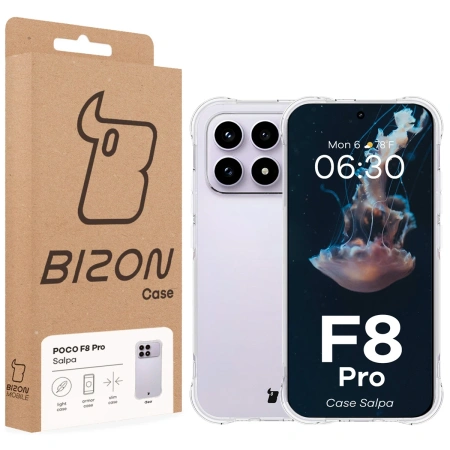 Elastyczne etui Bizon Case Salpa do Xiaomi POCO F8 Pro, przezroczyste