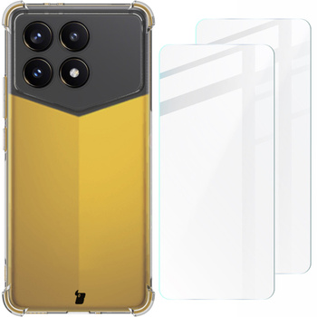 Etui + 2x szkło Bizon Case Clear Pack do Xiaomi Poco F6 Pro, przezroczyste