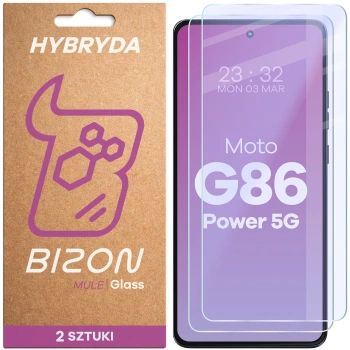 Elastyczne szkło hybrydowe Bizon Glass Mule Duo do Motorola Moto G86 Power 5G, 2 sztuki