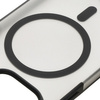 Etui z pierścieniem magnetycznym Bizon Case MatteO do iPhone 14 Pro, półprzezroczyste z czarną ramką