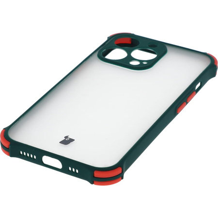 Etui Bizon Case AntiShock Hybrid do iPhone 13 Pro, ciemnozielone