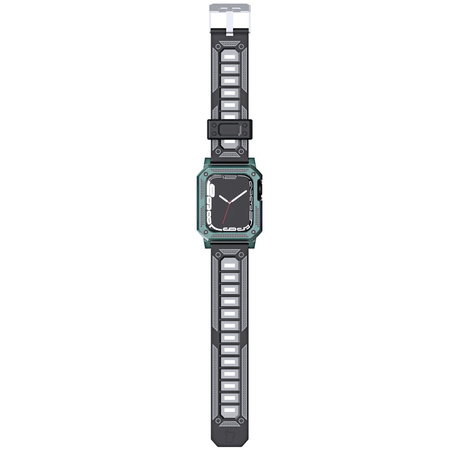 Etui z paskiem Bizon Strap + Case Watch Armor do Apple Watch 40 / 41mm, zielone