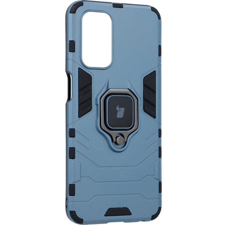 Etui Bizon Case Armor Ring do Oppo A54 5G / A93 5G / A74 5G / OnePlus Nord N200 5G, niebieskie