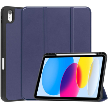 Etui Bizon Case Tab Lizard do Apple iPad 10 10.9 2022, granatowe