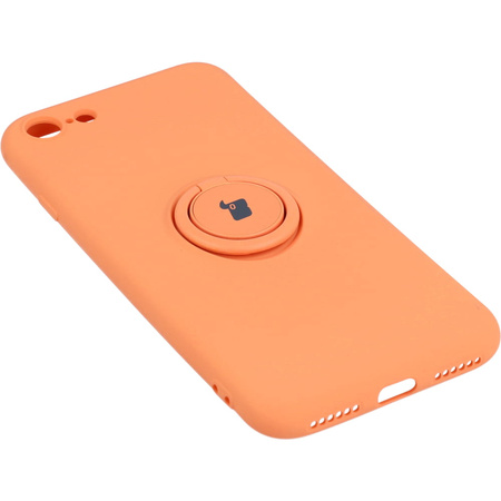 Etui Bizon Case Silicone Ring do iPhone SE 2022/2020, 8/7, pomarańczowe