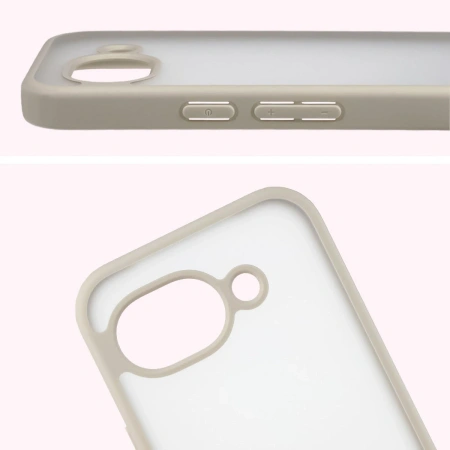 Etui Bizon Case Angelo do Google Pixel 10a, półprzezroczyste z beżową ramką