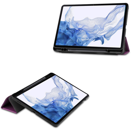 Etui Bizon Case Tab Lizard do Galaxy Tab S8 / S7, ciemnofioletowe