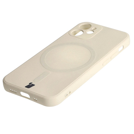 Etui Bizon Case Silicone MagSafe Sq do Apple iPhone 12 Mini, beżowe
