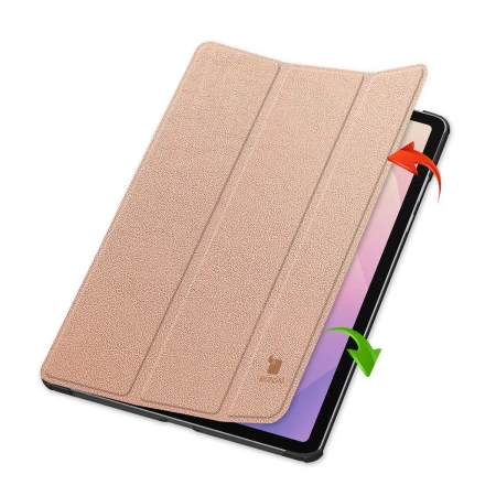 Etui z klapką Bizon Case Tab Croc do Galaxy Tab S11, różowozłote