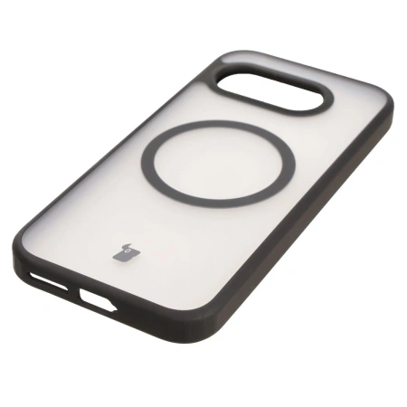 Etui z pierścieniem magnetycznym + szkło hartowane Bizon MatteO Pack do Google Pixel 9a, przydymione-czarne
