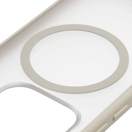 Etui z pierścieniem magnetycznym Bizon Case MatteO do Xiaomi 17, przydymione-beżowe