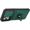 Etui Bizon Case Camshield Card Slot Ring do Realme C31, zielone