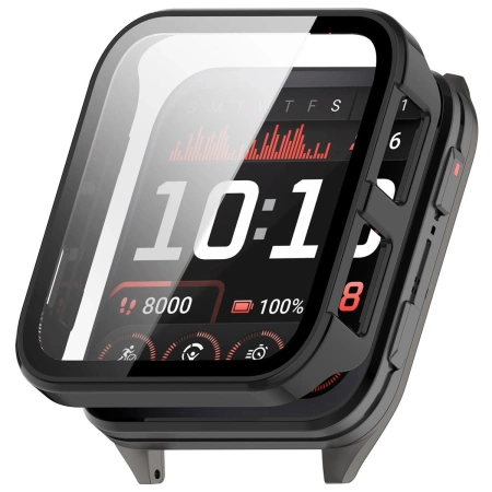 Etui ze szkłem do zegarka Bizon Case+Glass Watch do Garmin Venu X1, czarne