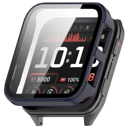 Etui ze szkłem do zegarka Bizon Case+Glass Watch do Garmin Venu X1, niebieskie