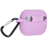 Silikonowe etui z karabińczykiem Bizon Case Headphone Silicone do Galaxy Buds 3/3 Pro/3 FE, jasnofioletowe