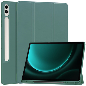 Etui Bizon Case Tab Lizard do Galaxy Tab S9 FE Plus, ciemnozielone