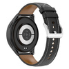 Pasek skórzany do smartwatcha, Bizon Strap Watch Casual, Quick Release 22 mm, czarny