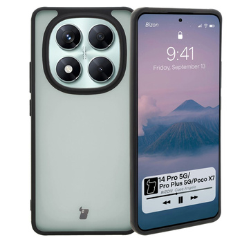 Etui Bizon Case Angelo do Xiaomi Redmi Note 14 Pro 5G / 14 Pro+ 5G / Poco X7, półprzezroczyste z czarną ramką