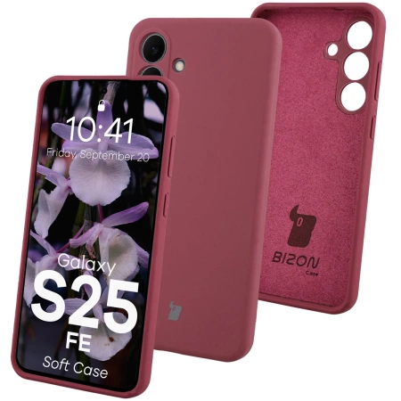 Silikonowe etui Bizon Soft Case do Galaxy S25 FE, ciemnofioletowe