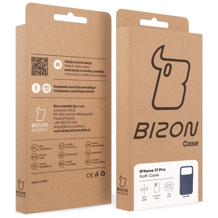 Silikonowe etui Bizon Soft Case do iPhone 17 Pro, ciemnoniebieskie