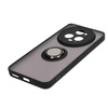 Etui z uchwytem na palec Bizon Case Hybrid Ring do Honor Magic5 Pro, przydymione z czarną ramką