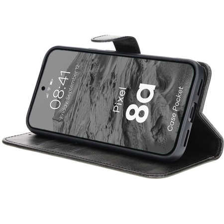 Etui z klapką Bizon Case Pocket do Google Pixel 8a, czarne